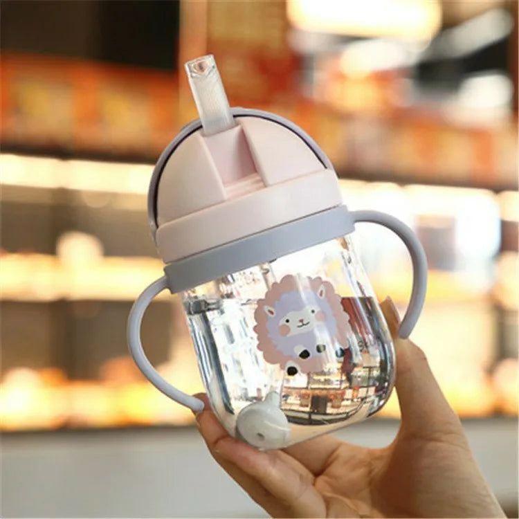 Gobelet avec Bouchon et Paille et Anses - 250 ml - motif animal
